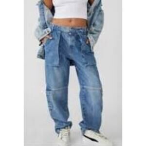 We The Free People Marx Slouchy Cargo Jeans 31 Y2K 90s Indie Sleaze Soft Grunge